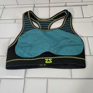 ZENSAH Ladies Athletic Sports Bra Seamless High Scoop Neck Racerback Size SC